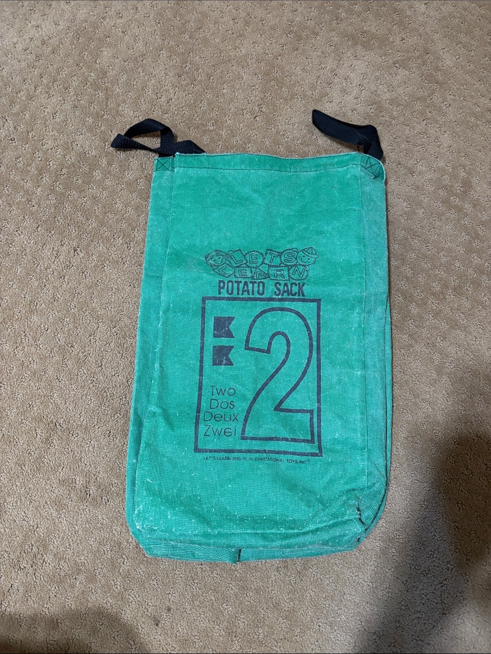 Green 'Potato Sack' Duffel Tote with Graphic 2